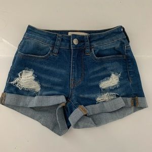 Super stretch shortie jean shorts